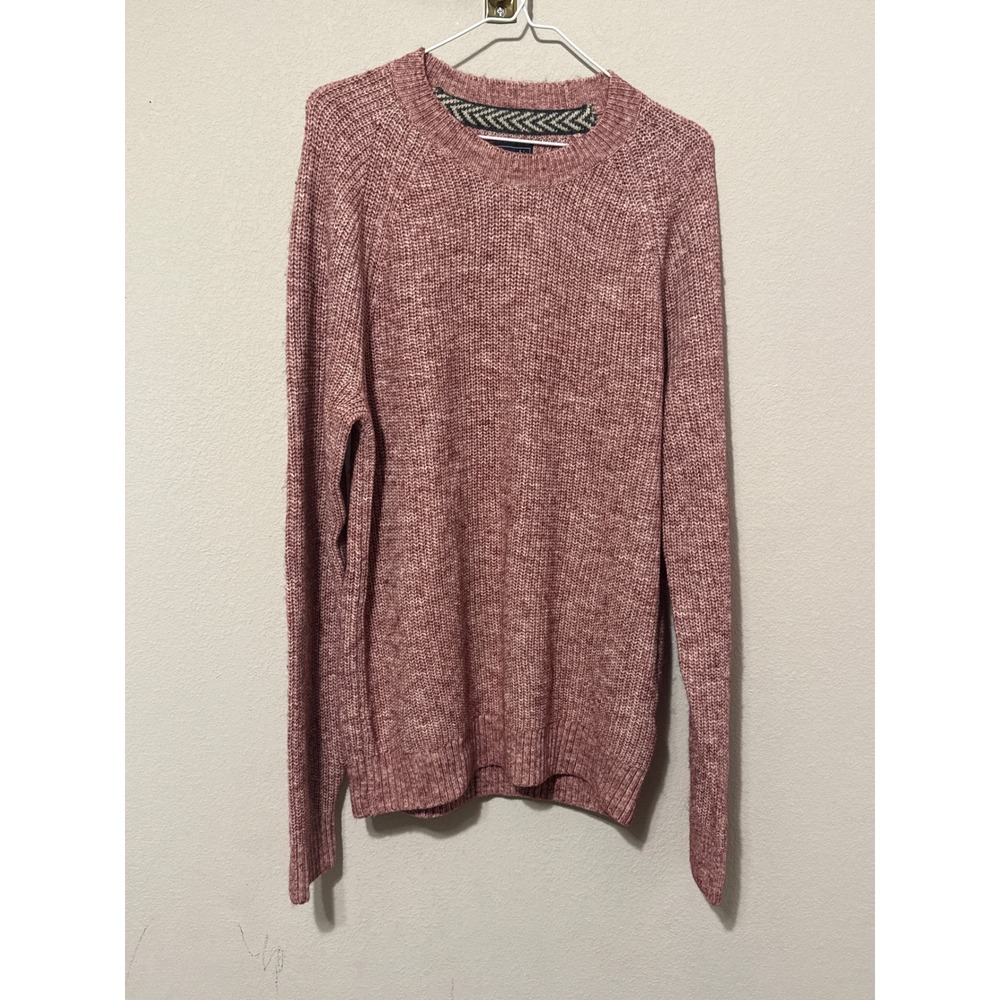 Abercrombie & Fitch Sweater Mens Large Pink Marl Knit Raglan Crewneck Top